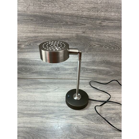 Contemporary Desk Lamp Adjustable USB Charging Port Modern Brushed Stainless - Picture 4 of 11